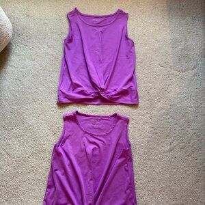 Set of 2 The Children's Place Girls Quick Dry Twist Front Tank Top, Size L